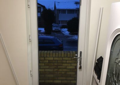 rear door that has been adjusted so that it closes